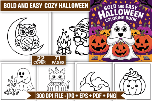 Bold Easy Cozy Halloween Coloring Pages coloring pages