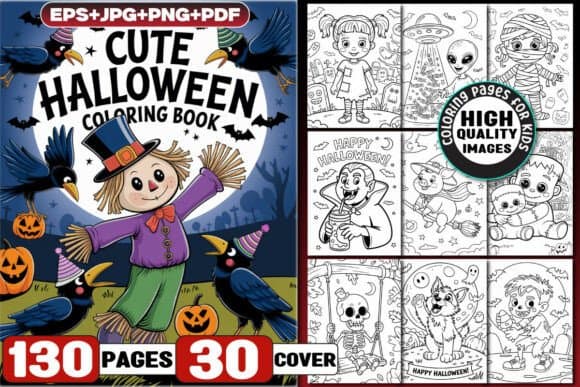 130 Cute Halloween Coloring Pages Kids coloring pages