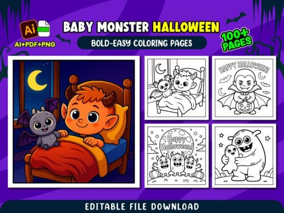 Baby Monster Halloween Coloring Pages coloring pages