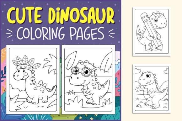 Cute Dinosaur Coloring Pages for Kids Vol 38 coloring pages