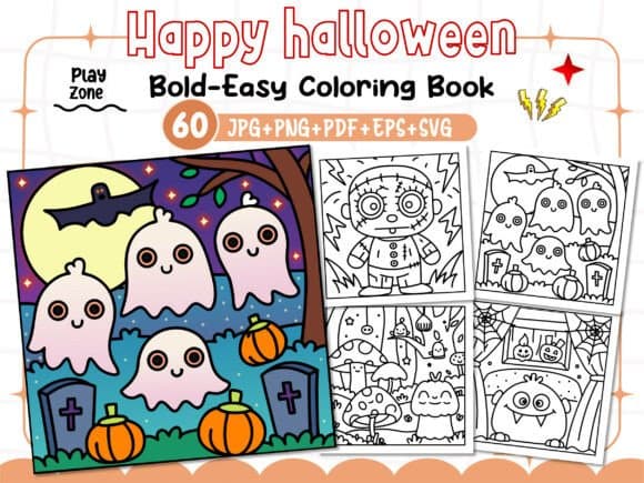 Happy Halloween Coloring Pages Bold Easy coloring pages