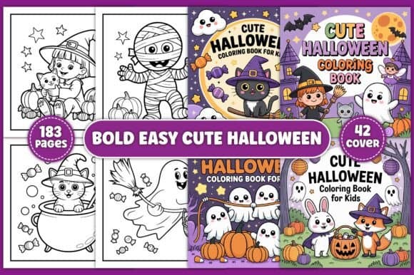 Bold Easy Cute Halloween Coloring Pages coloring pages