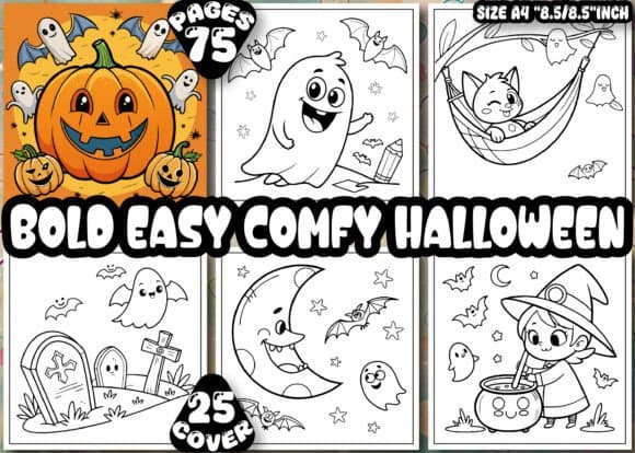 Bold Easy Comfy Halloween Coloring Pages coloring pages