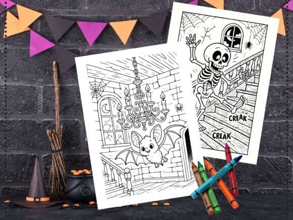 Halloween Coloring Pages - Haunted House coloring pages