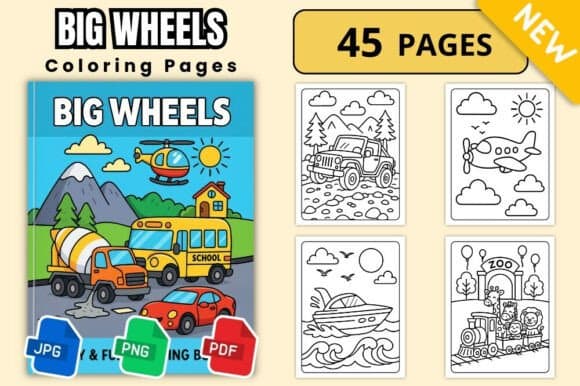 Big Wheels Vehicles Coloring Pages coloring pages