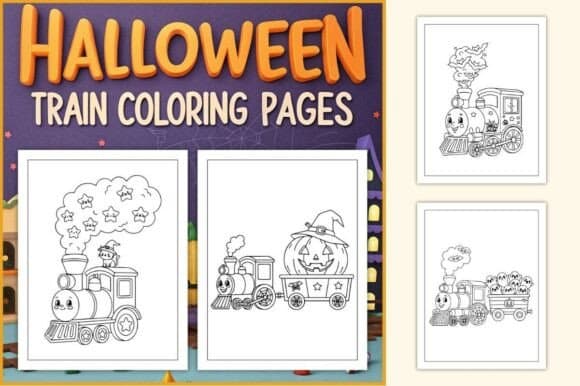 Halloween Train Coloring Pages for Kids coloring pages