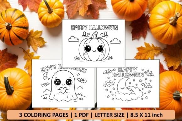 Cute Happy Halloween Coloring Pages coloring pages