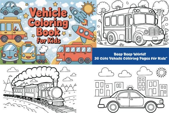 Beep Beep Kids Vehicle Coloring Book coloring pages