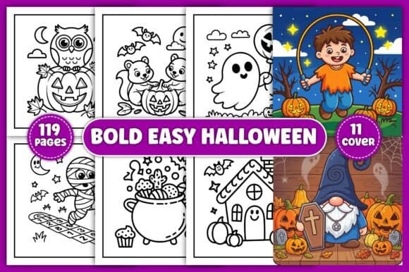 Bold & Easy Halloween Coloring Pages coloring pages