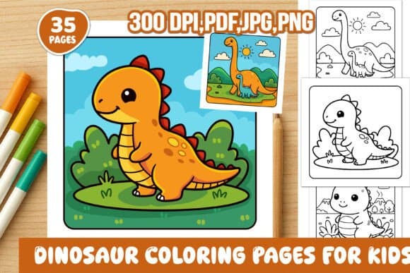 Dinosaur Coloring Pages for Kids Vol-01 coloring pages