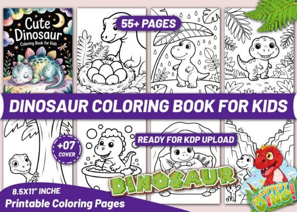 Cute Dinosaur Coloring Book for Kids Vol 29 coloring pages