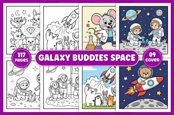 Galaxy Buddies Space Coloring Pages coloring pages