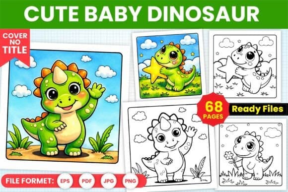 Cute Dinosaur Coloring Book for Kids Vol 30 coloring pages