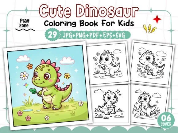 Cute Dinosaur Coloring Book for Kids Vol 31 coloring pages