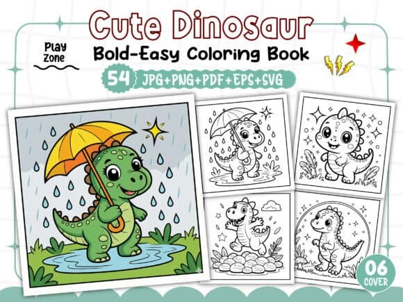 Bold Easy Cute Dinosaur Coloring Pages coloring pages